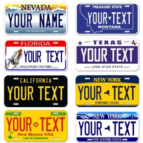 Placa de licença personalizada com o seu texto, texto personalizado, nome personalizado para EUA City Car, Estados Unidos, 12x6 Polegada