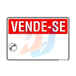 Placa VENDE-SE Adesivada em PVC RÍGIDO