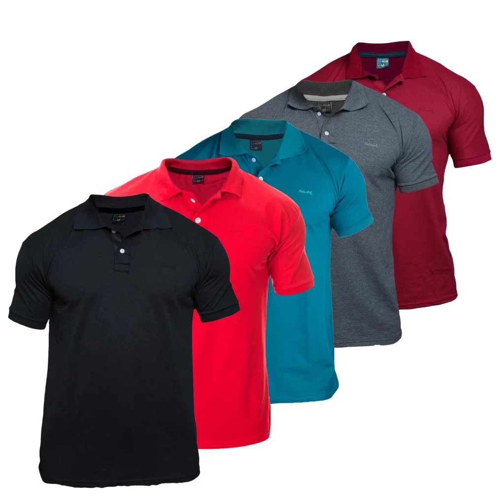 Kit com 5 Camisas Polo Masculinas - Blusa Luxo Atacado - Inverno/Verão