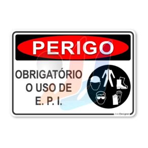 Placas de Sinalização Perigo Pvc 30x20cm diversos modelos