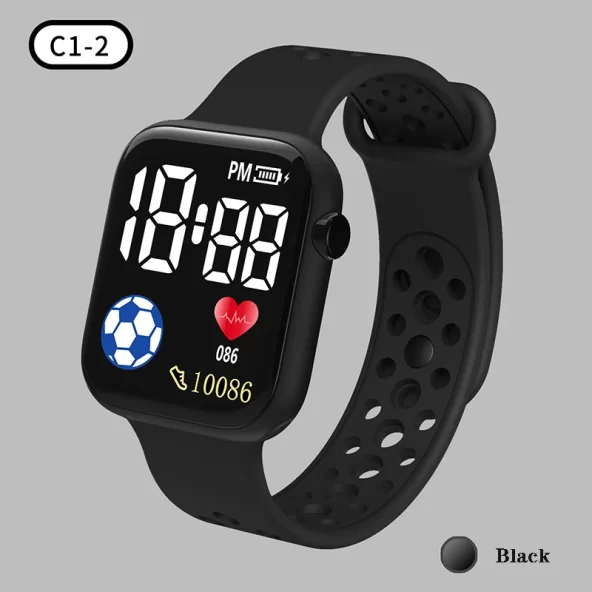 Relógio digital LED 2023 para crianças, meninos, esportes, à prova d'água com pulseira de silicone - Imagem 2