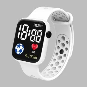 Relógio digital LED 2023 para crianças, meninos, esportes, à prova d'água com pulseira de silicone