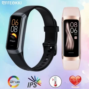 Relógio Inteligente Slim Masculino/Feminino Pulseira Inteligente Pulseira Amoled de 1,1 Polegadas Frequência Cardíaca À Prova D'água Temperatura Corporal Rastreador Fitness Banda