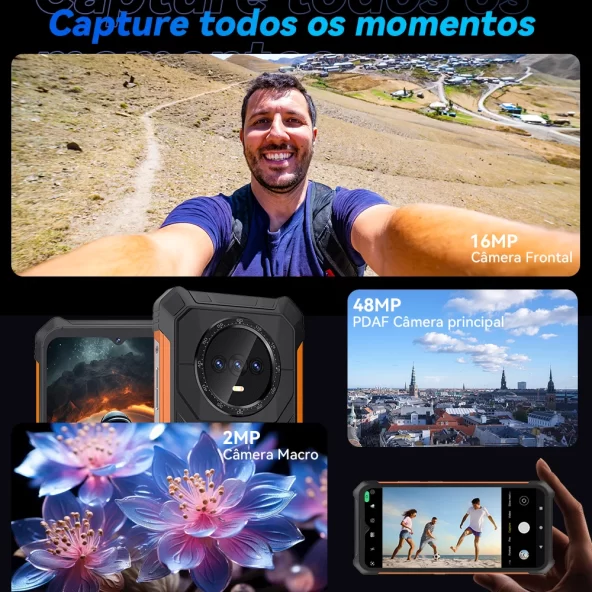 Smartphone robusto Cubot KINGKONG ES 16 GB + 128 GB de RAM, 90 Hz, tela HD+ de 6,56" Android 14, câmera principal de 48 MP e 5100 mAh - Imagem 6