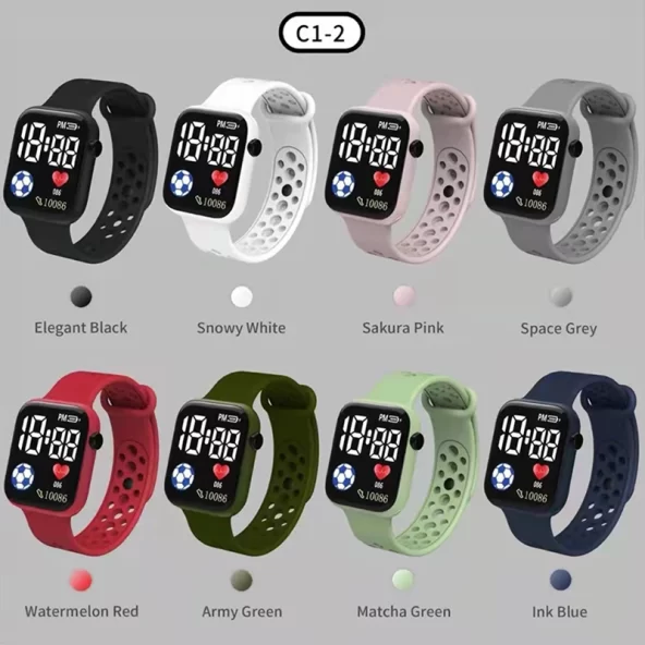 Relógio digital LED 2023 para crianças, meninos, esportes, à prova d'água com pulseira de silicone - Imagem 6